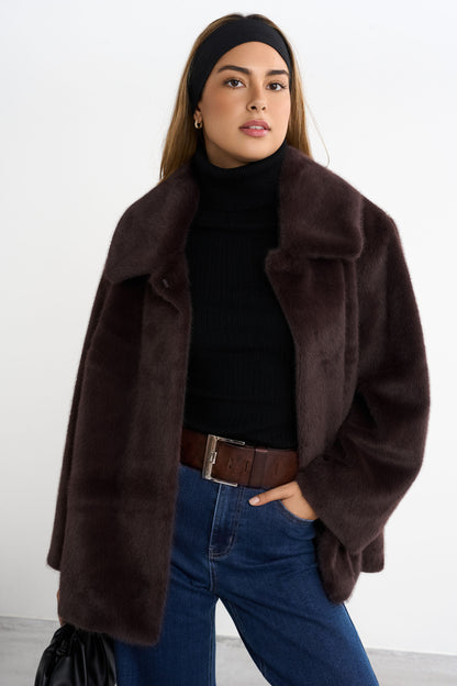 Courchevel, veste en fausse fourrure