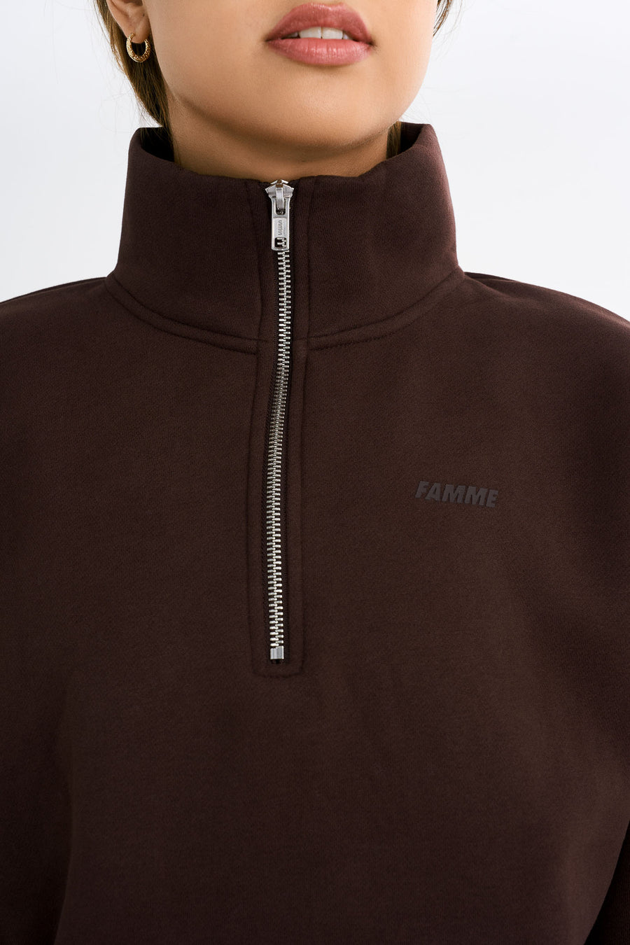 Half Zip Sweater · Brun