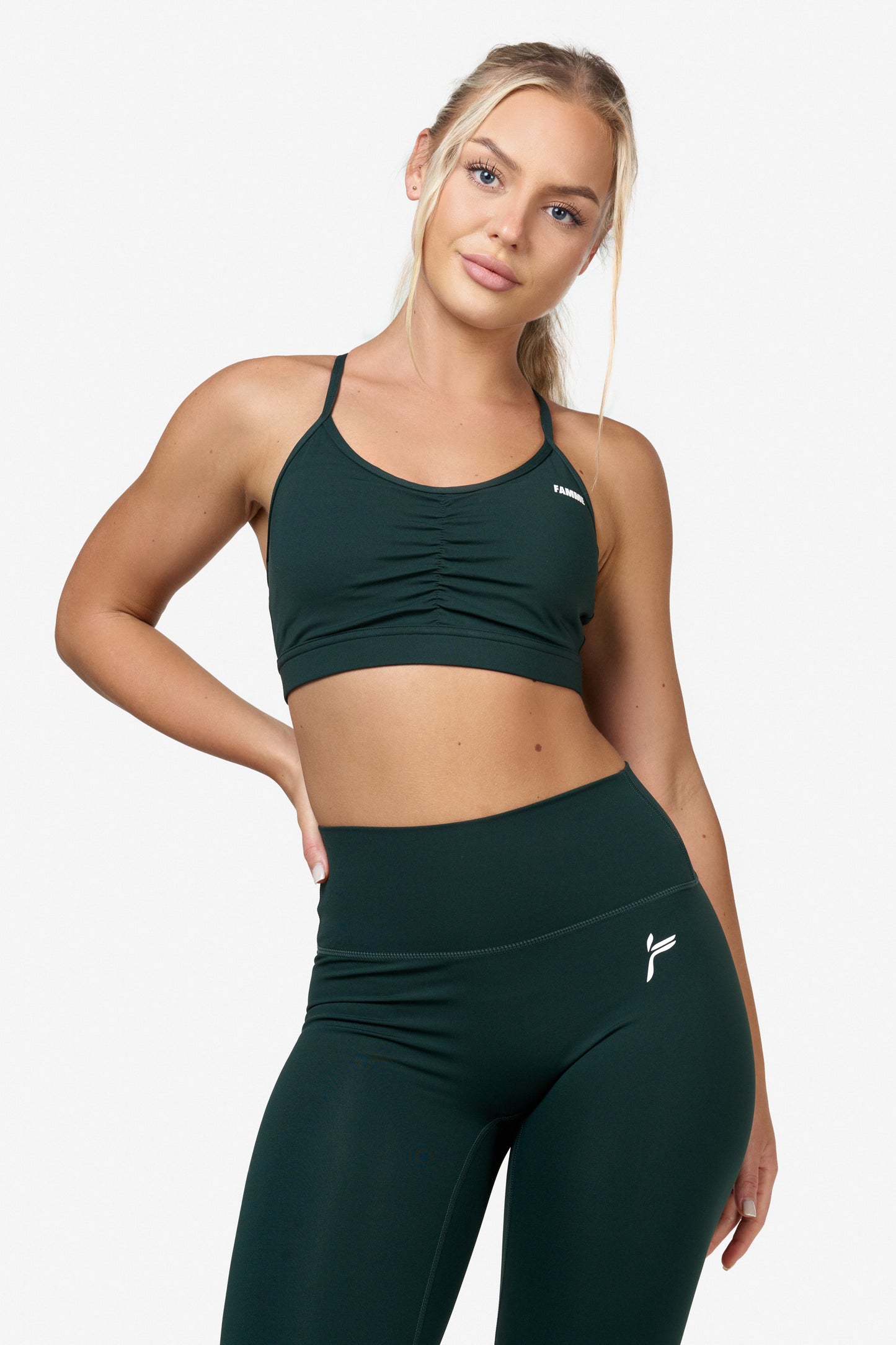 Green Scrunch Sports Bra - for dame - Famme - Sports Bra