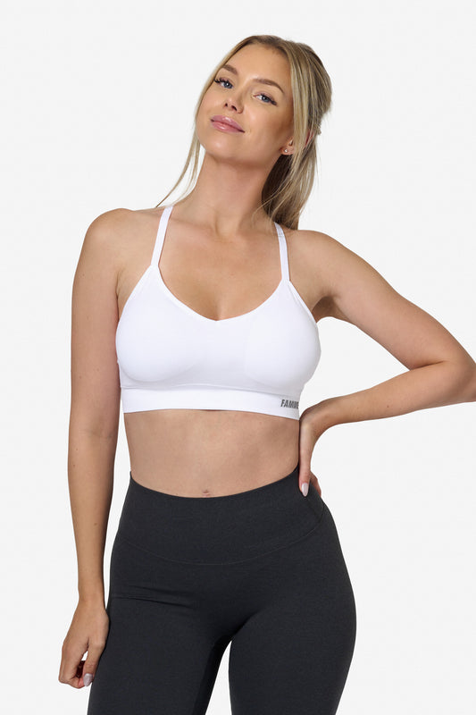 White Seamless Sports Bra